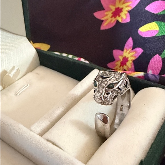 Silver Adjustable Ring with Cougar design - Picture 4 of 8